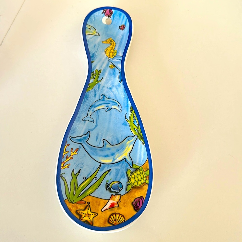 Dolphins 🐬 and sea life ceramic spoon 🥄 rest